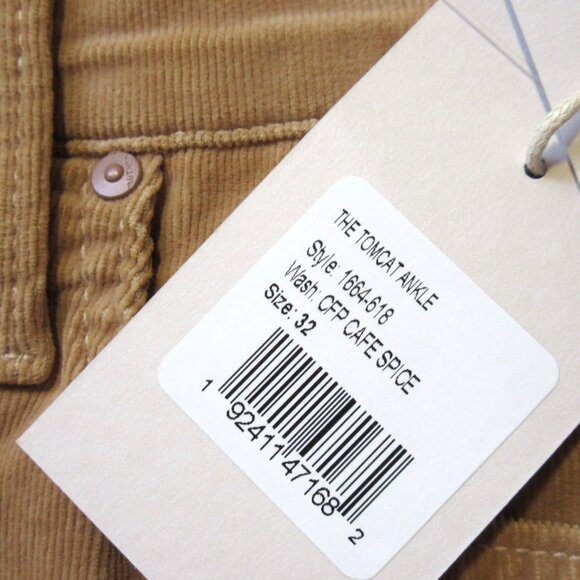 NWT Mother Tomcat Ankle in Hopscotch Cafe Spice Stretch Corduroy Pants 32 - Picture 3 of 9